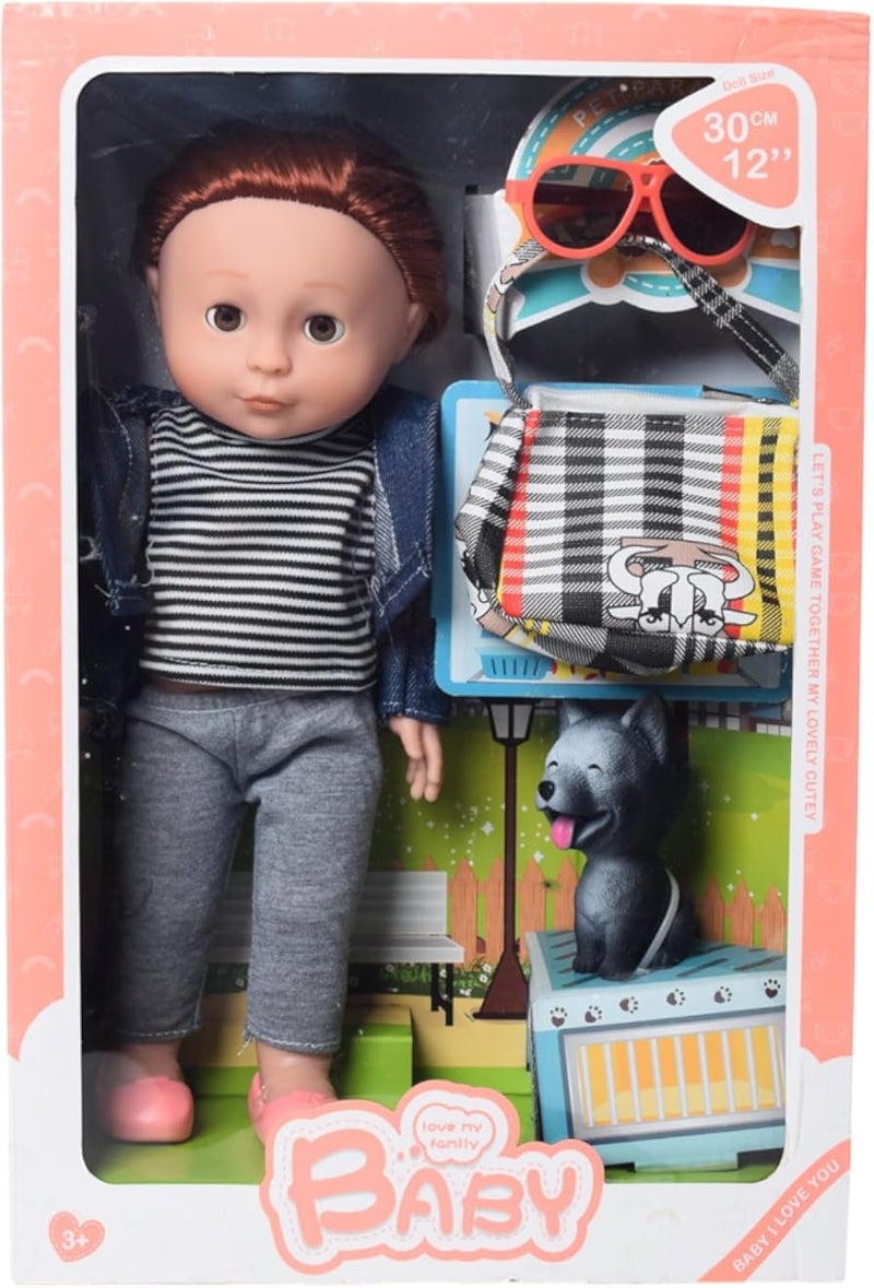 Legado Plastic Fashion Girl Doll With Dog And Other Accessories 30x20x15 CM Multi Color